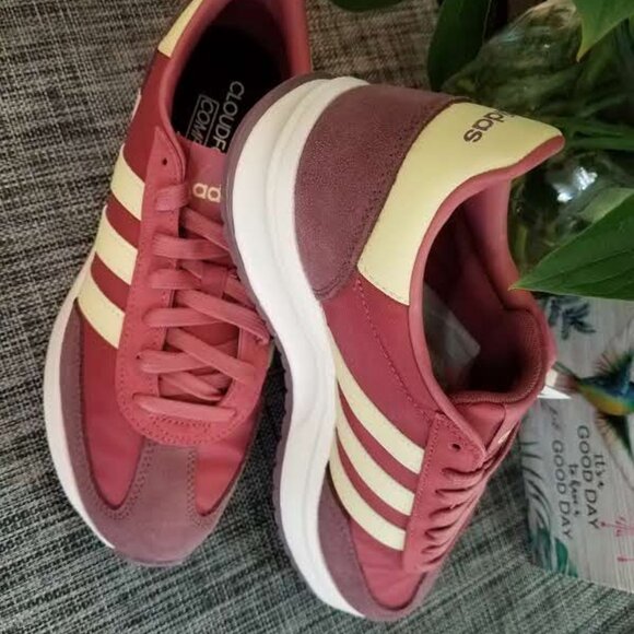 adidas Run 70s 2.0 Nylon/Suede Active Sport Gym Trainer~IH8598~Wonder Red/Yellow - Picture 5 of 11